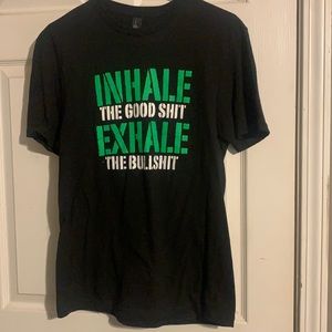Men’s Graphic “Inhale, Exhale” funny tee, size S